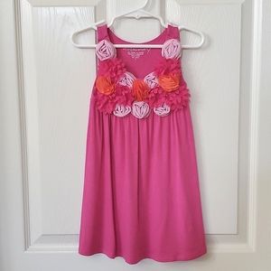 Design History Pink & Orange Floral Dress Girls Size 2T